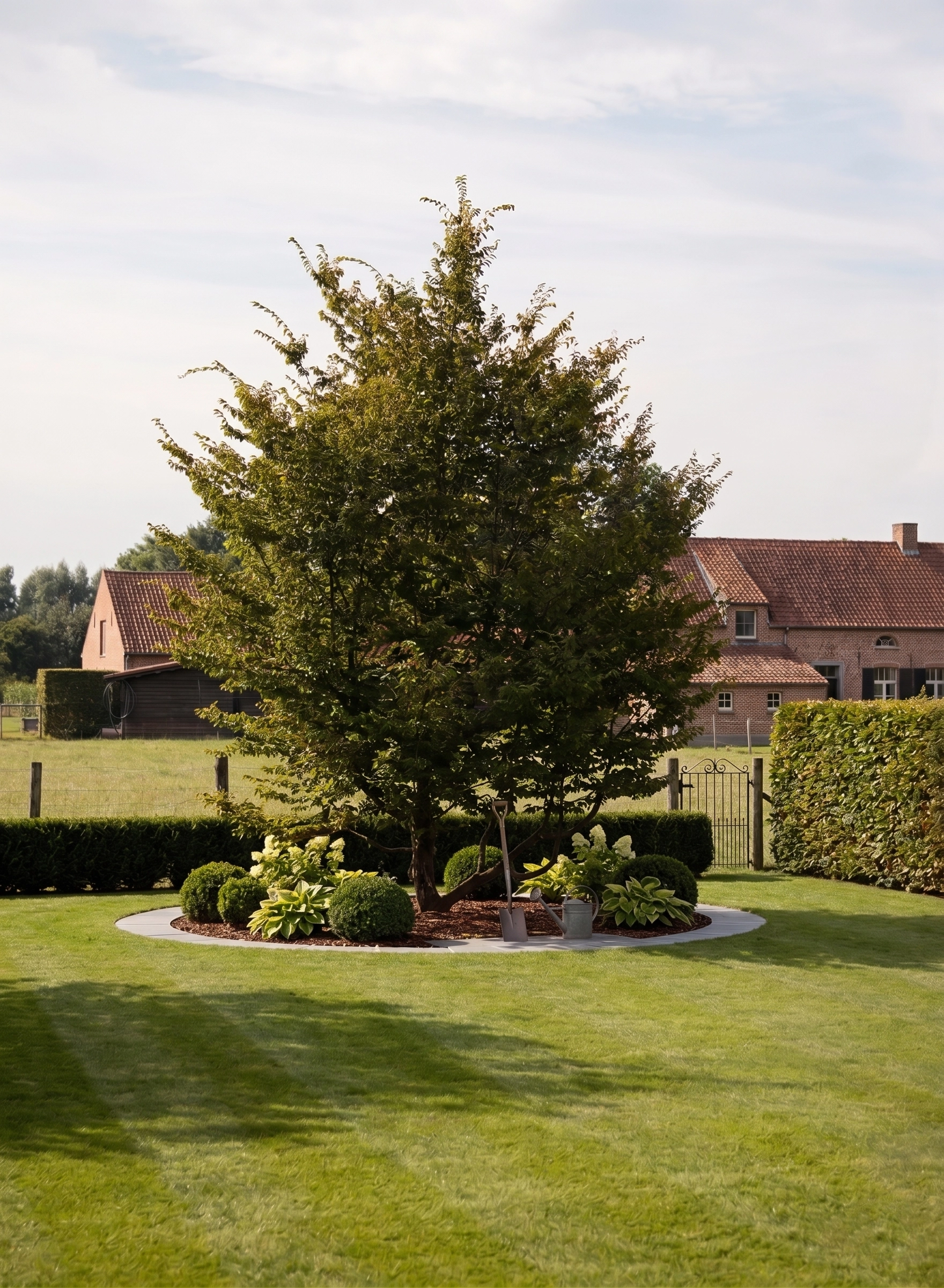 Tuinpad door groen landschap